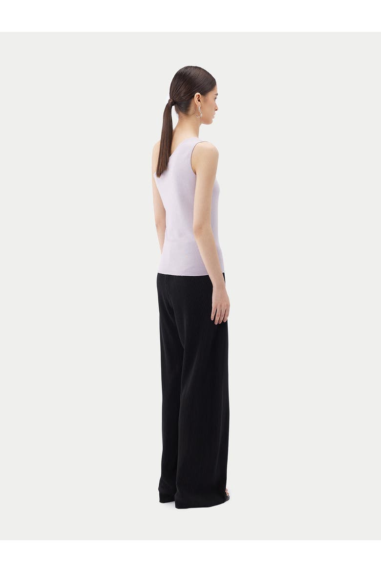 Cashmere Silk Sleeveless Asymmetric Top, Alternate, color, orchid tint