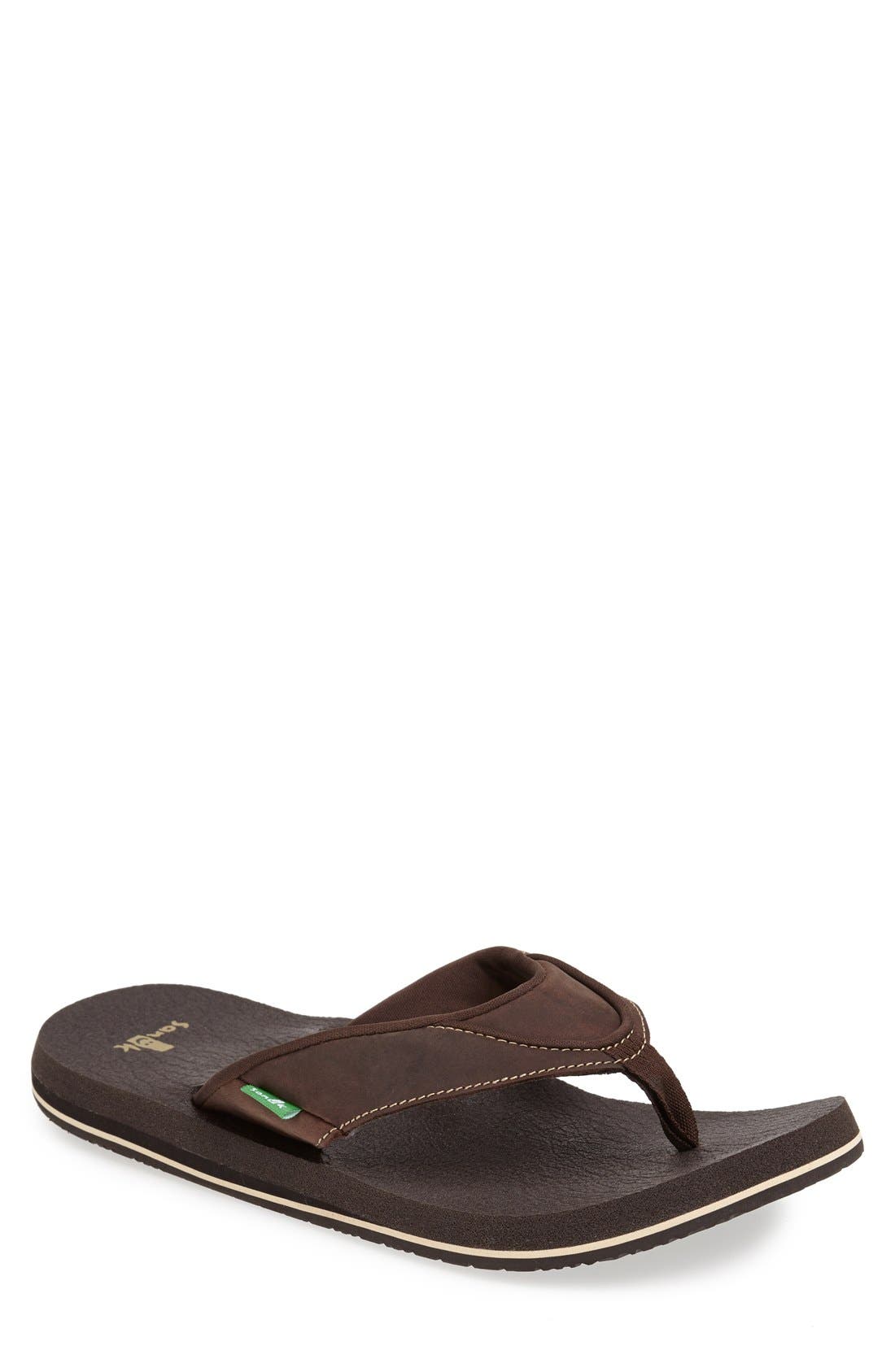Sanuk 'Beer Cozy Primo' Flip Flop, Main, color, 