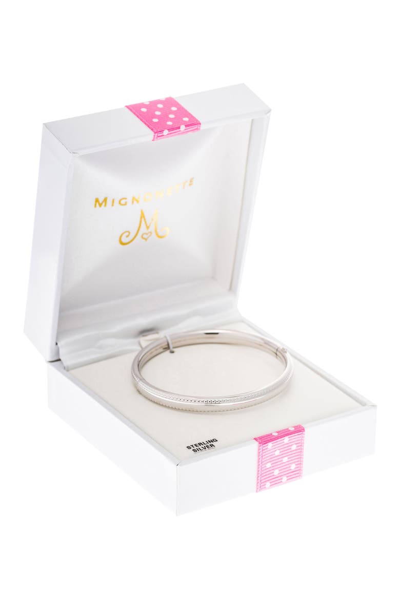 Bead Edge Silver Bangle, Alternate, color, SILVER