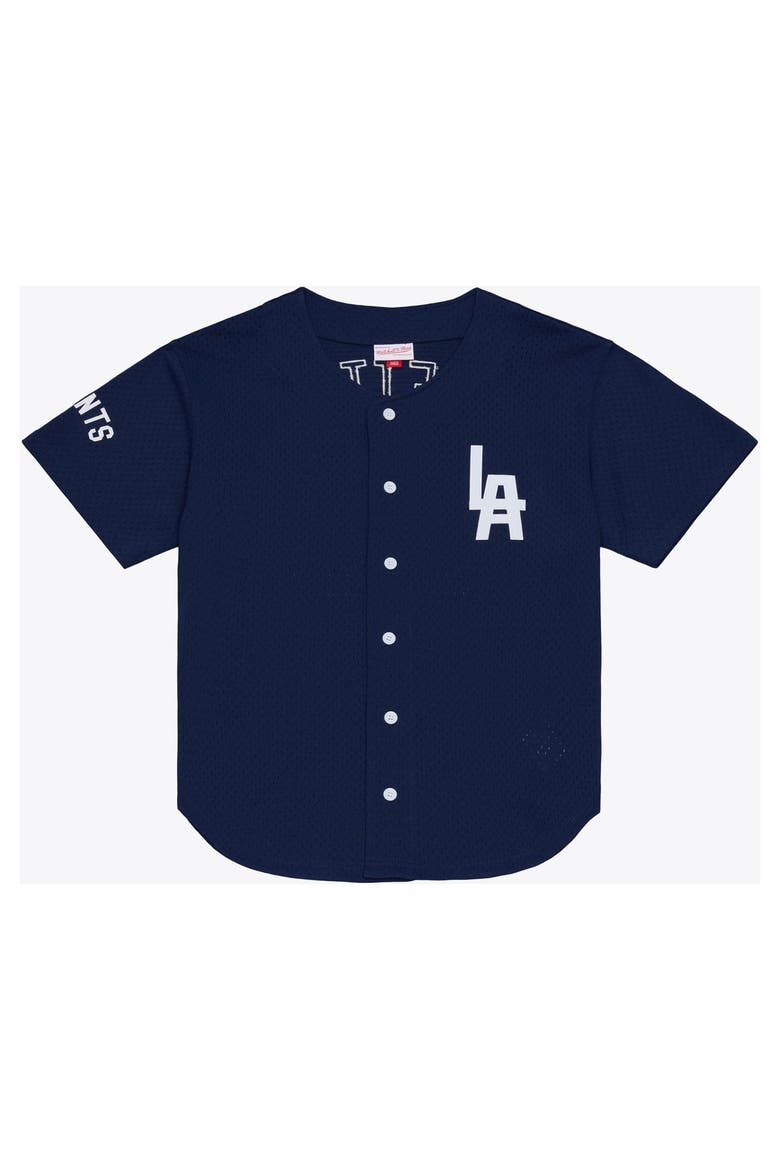 Men's Mitchell & Ness Mookie Betts Navy Los Angeles Giants Batting Practice Jersey, Main, color, Navy
