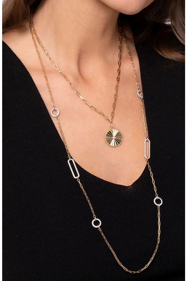 Bujukan Textured Diamond Medallion Pendant Necklace, Alternate, color, GOLD