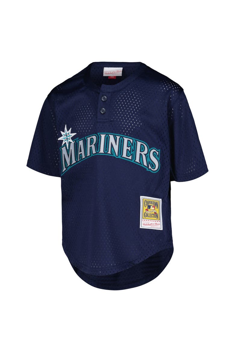 Youth Mitchell & Ness Ken Griffey Jr. Navy Seattle Mariners Cooperstown Collection Mesh Batting Practice Jersey, Alternate, color, Navy