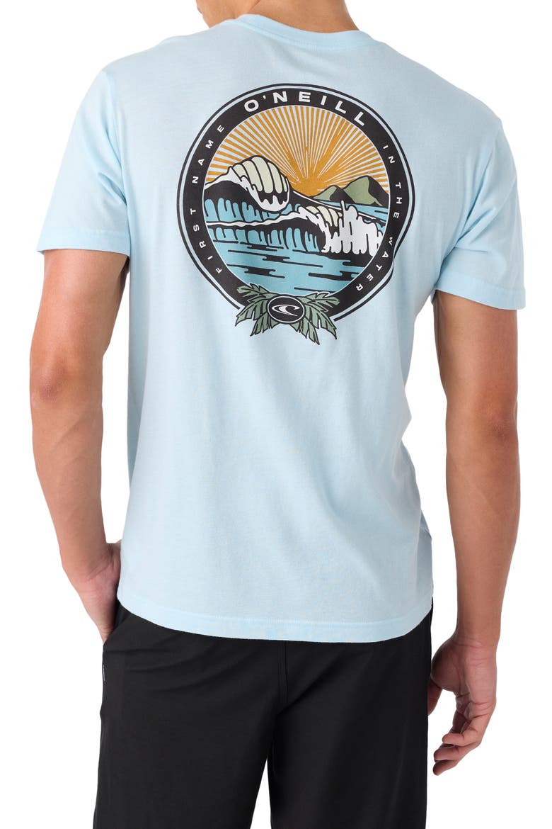 Sundown Graphic T-Shirt, Alternate, color, SKY BLUE HEATHER