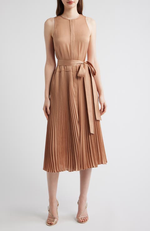 Maxine Crinkle Pleated Midi Dress