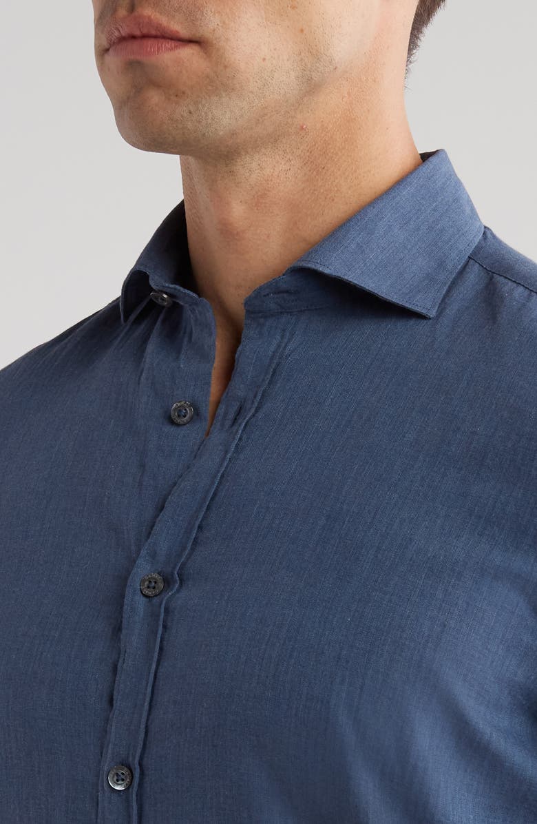 Canali Solid Cotton Button-Up Shirt, Alternate, color, 