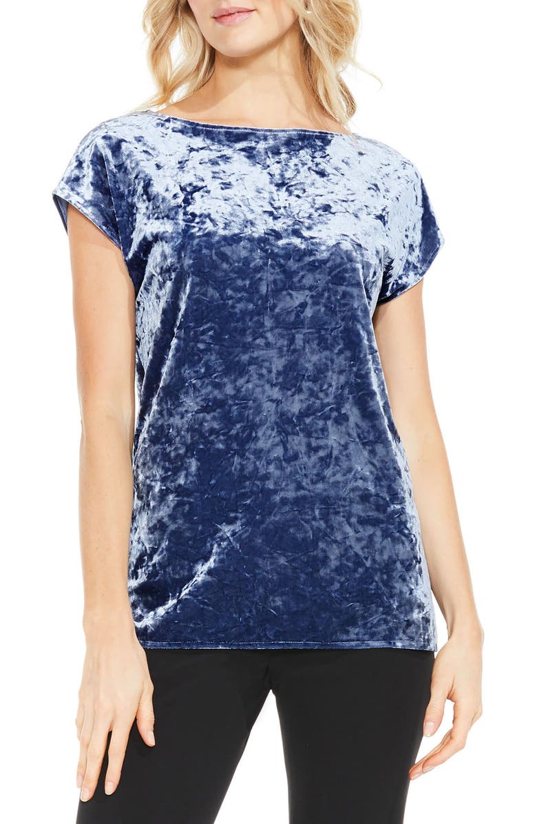 Vince Camuto Crushed Velvet Knit Tee, Main, color, 