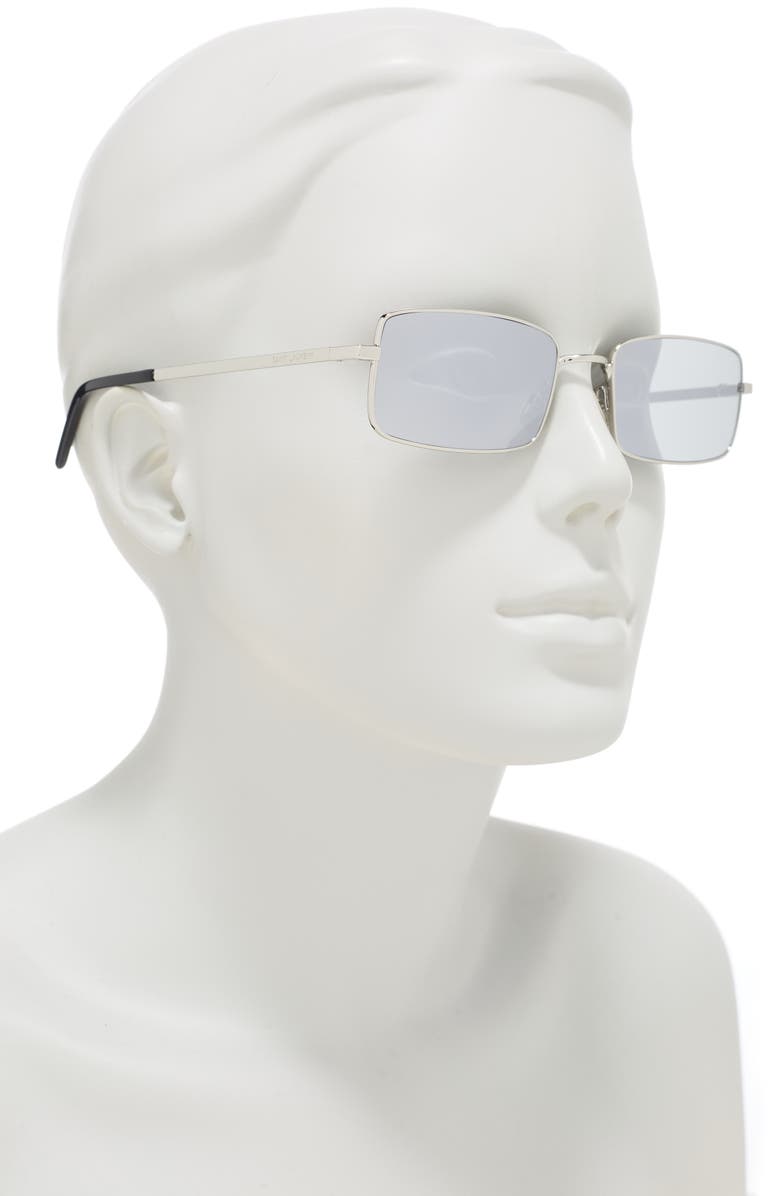 Saint Laurent 56mm Rectangle Sunglasses, Alternate, color,