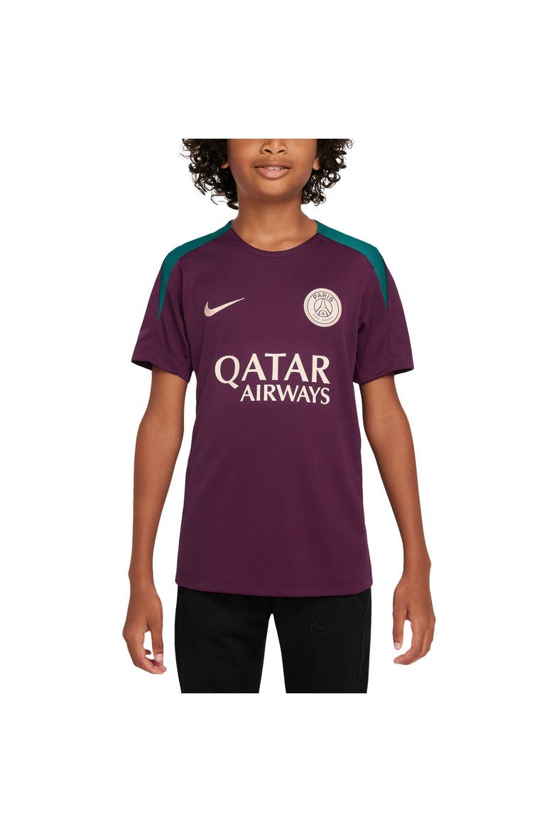 Youth Nike  Burgundy Paris Saint-Germain 2024/25 Strike Training Performance Top, Alternate, color, Burgundy