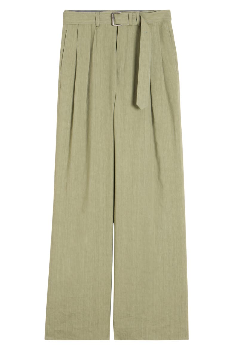 Preaches Belted Pleated Wide Leg Linen Blend Pants, Alternate, color, PISTACHE