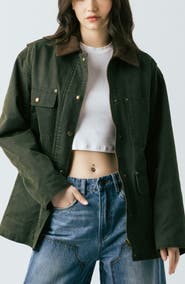 BLANKNYC Waxed Cotton Blend Barn Jacket