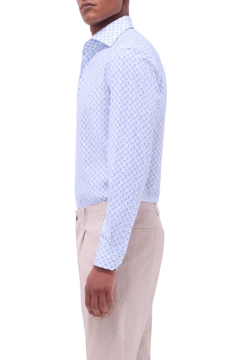 Devon OoohCotton® Paisley Button-Up Shirt, Alternate, color, ICE