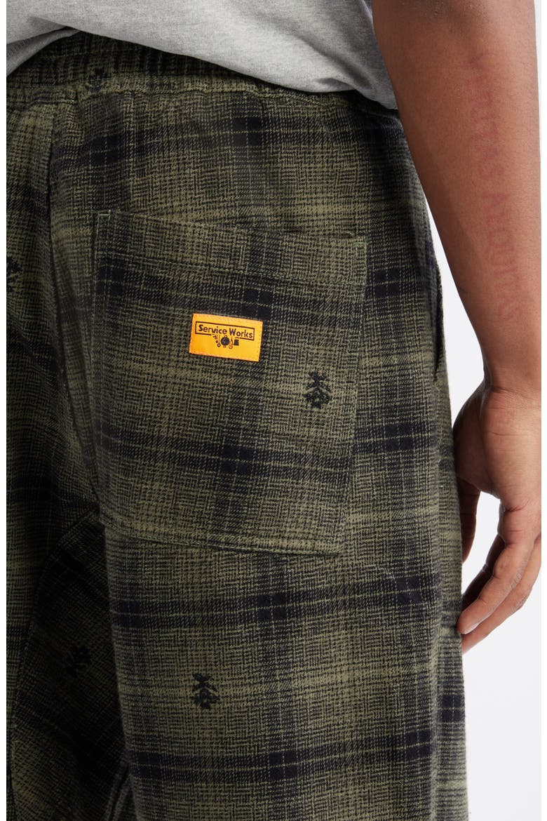 Thistle Plaid Chef Pants, Alternate, color, OLIVE