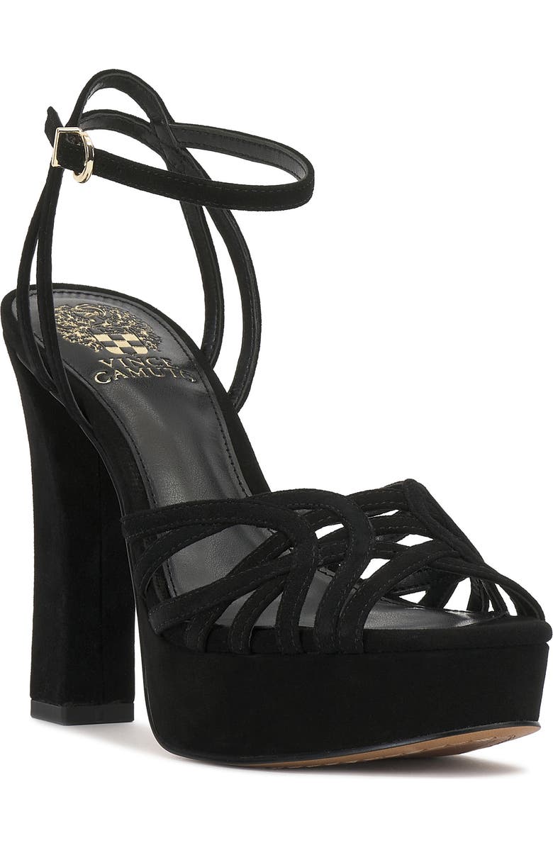Imagine by Vince Camuto Samlee Platform Ankle Strap Sandal, Main, color, Black Suede
