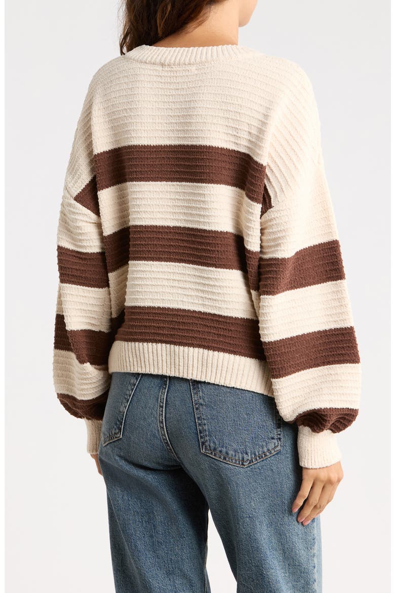 Striped Chenille Sweater, Alternate, color, NATURAL COMBO