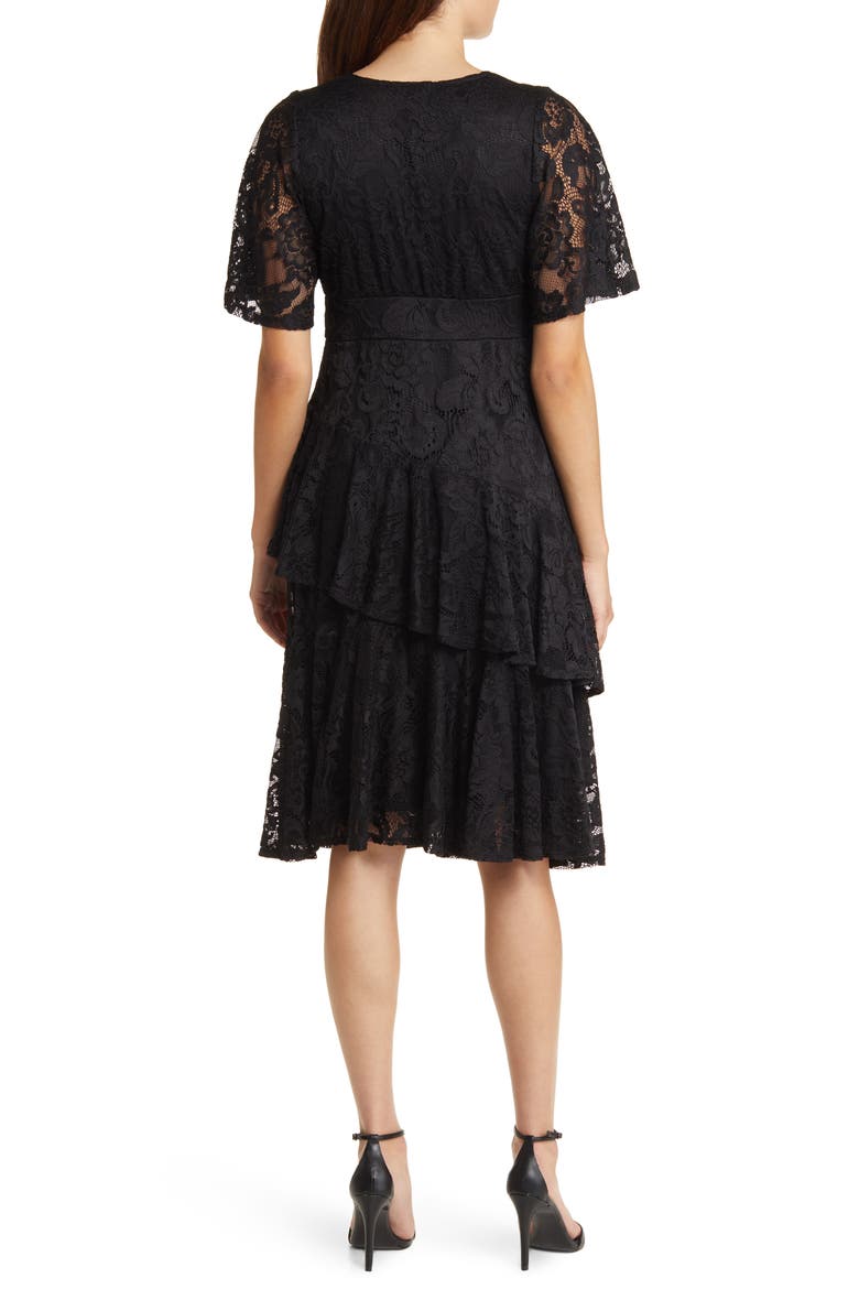 Lace Affair Cocktail Dress, Alternate, color, ONYX