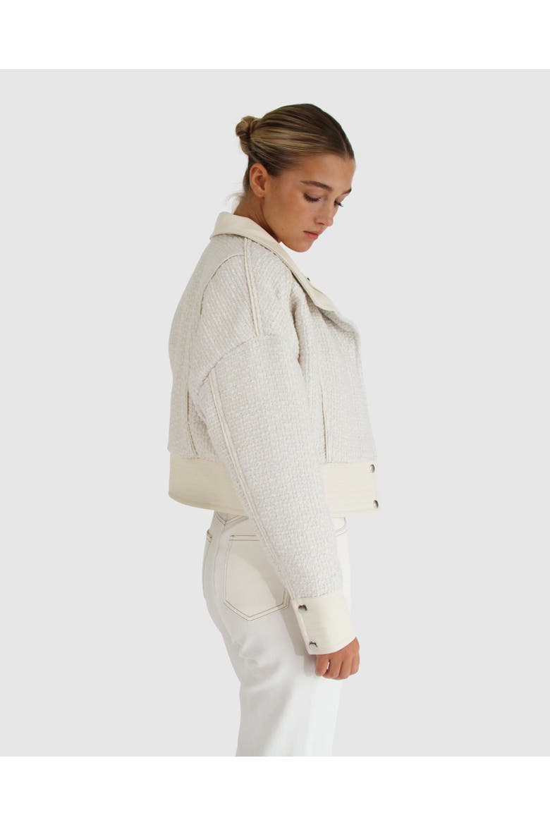 Mad Love Cropped Bomber Jacket, Alternate, color, Cream
