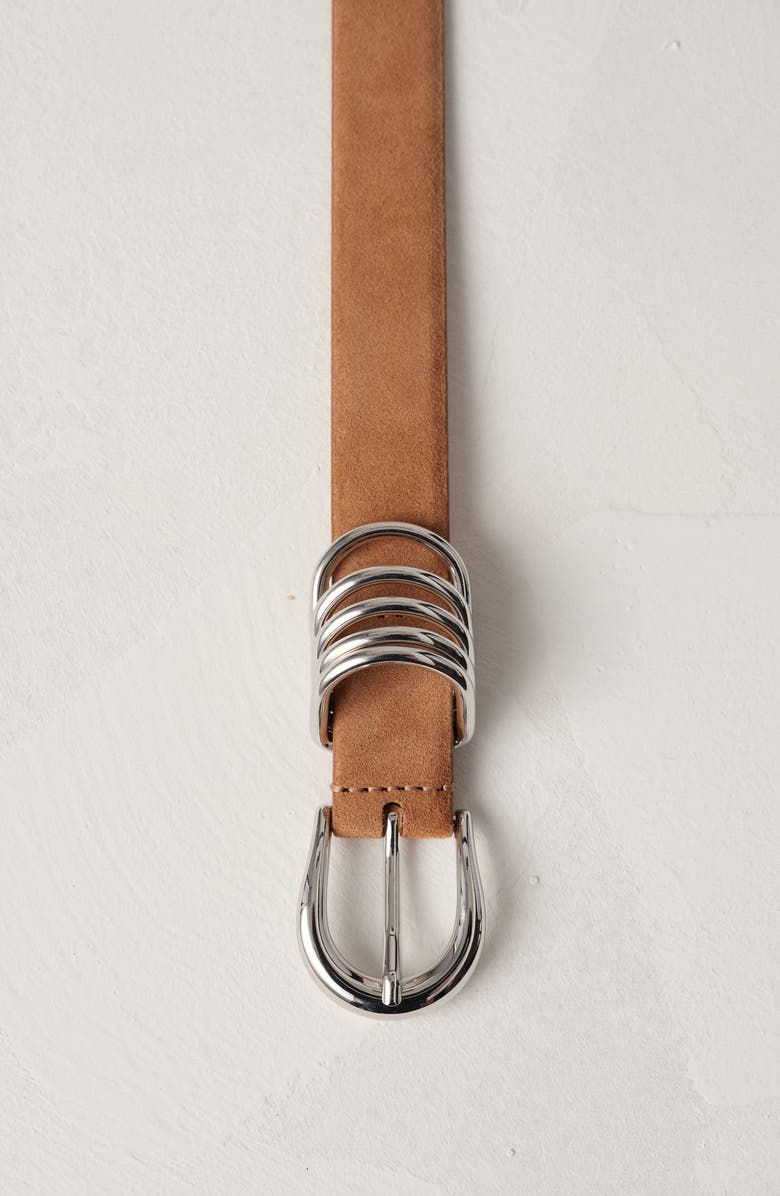 Déhanche Hollyhock Suede Belt, Alternate, color, Caramel Suede/Silver