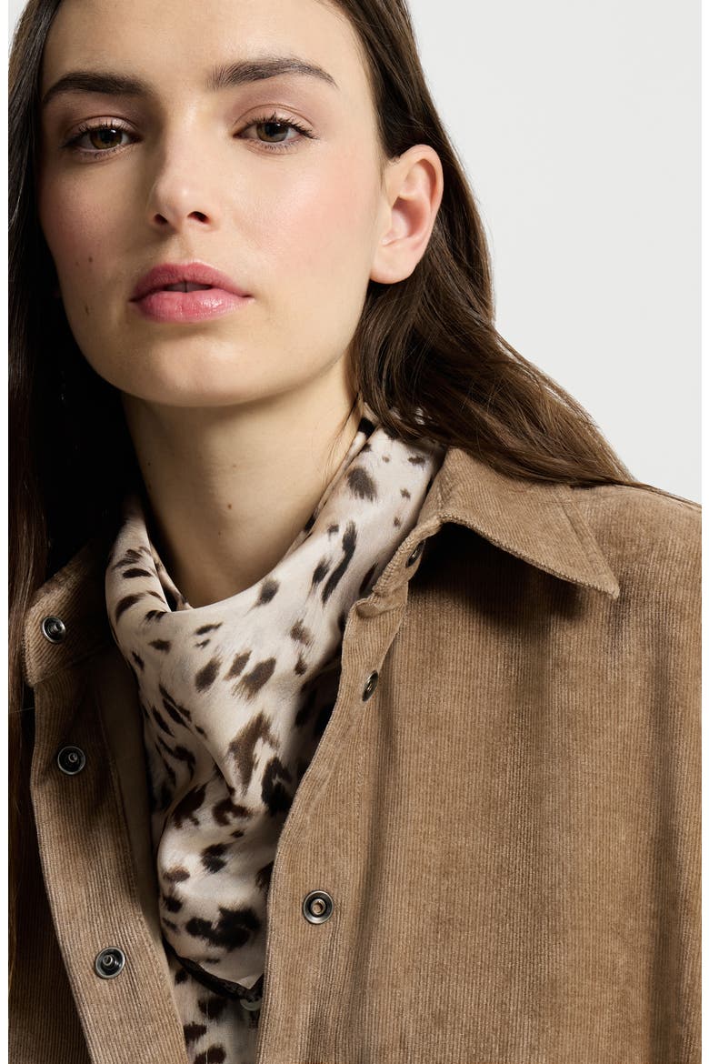 Lynx print silk foulard, Alternate, color, Beige
