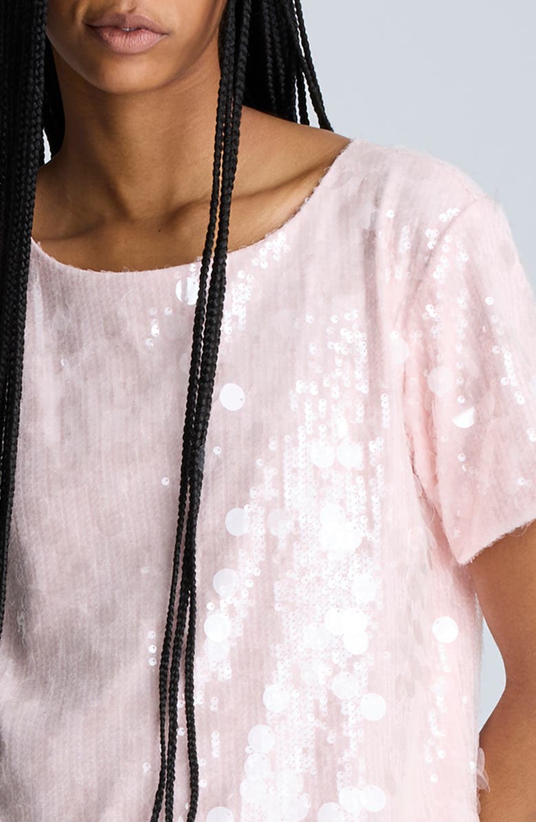 Kenneth Cole Sequin & Paillette T-Shirt Minidress, Alternate, color,