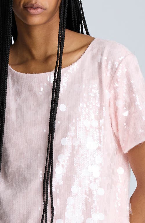 Kenneth Cole Sequin & Paillette T-shirt Minidress In Rose