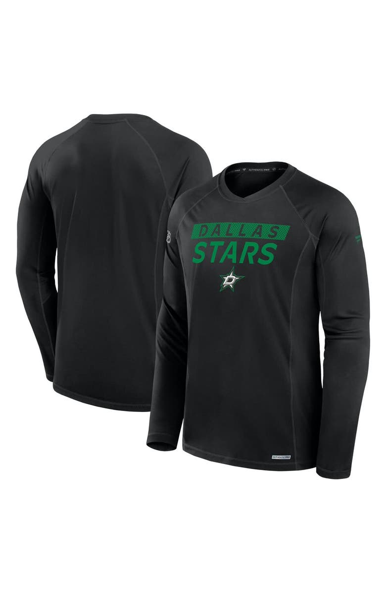 FANATICS Men's Fanatics Black Dallas Stars Authentic Pro Rink Tech Long Sleeve T-Shirt, Alternate, color, 
