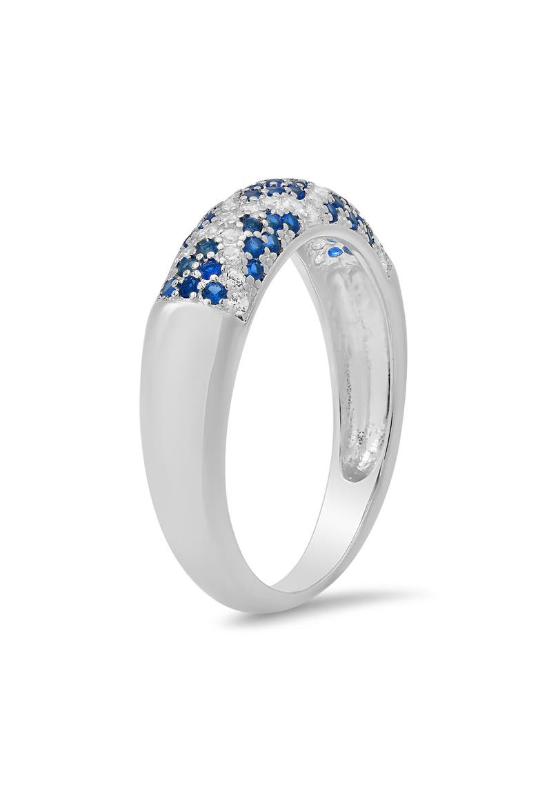 Cubic Zirconia Pavé Ring, Alternate, color, BLUE/ SILVER