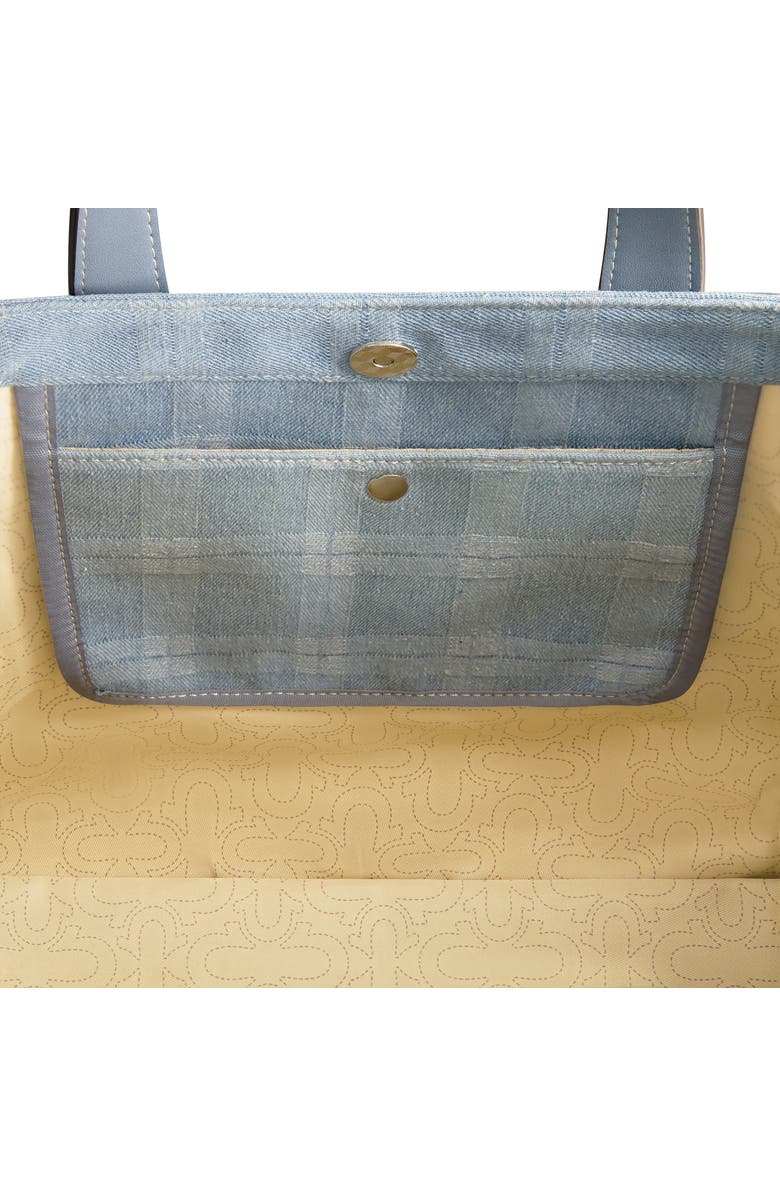 True Religion Stripe Denim City Tote, Alternate, color,