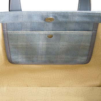 Stripe Denim City Tote