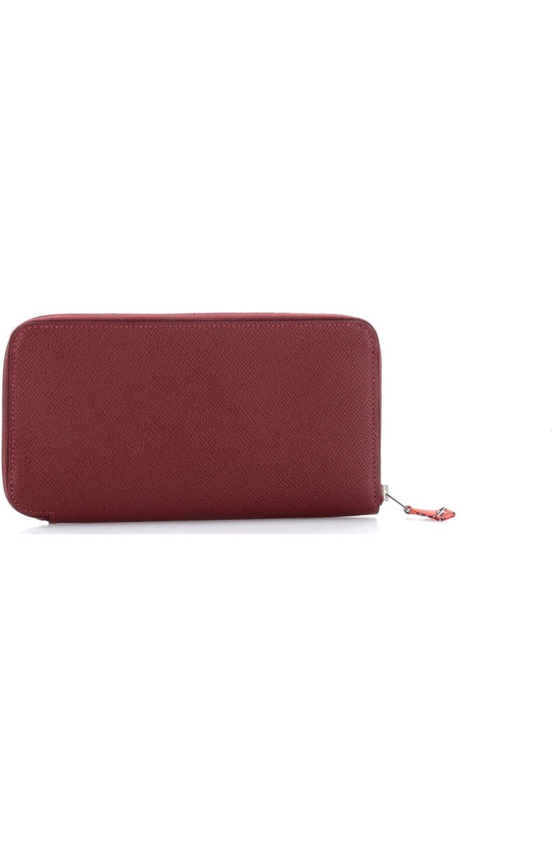 Pre-Owned Hermes Azap Zip Around Wallet Silk'in Epsom Long, Alternate, color, Rouge H