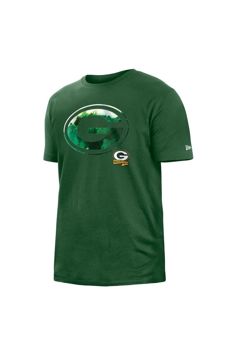New Era Men's New Era Green Green Bay Packers 2022 Sideline Ink Dye T-Shirt, Alternate, color,