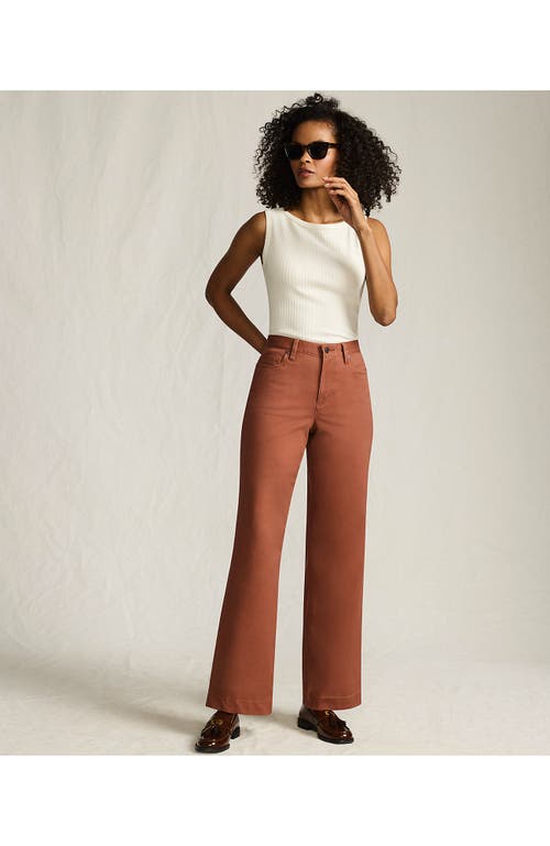 Lands' End High Rise 5 Pocket Wide Leg Chino Pants In Orange