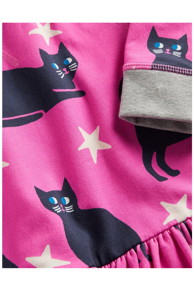 Kids' Jersey Sweatshirt Dress, Alternate, color, TICKLED PINK CATS