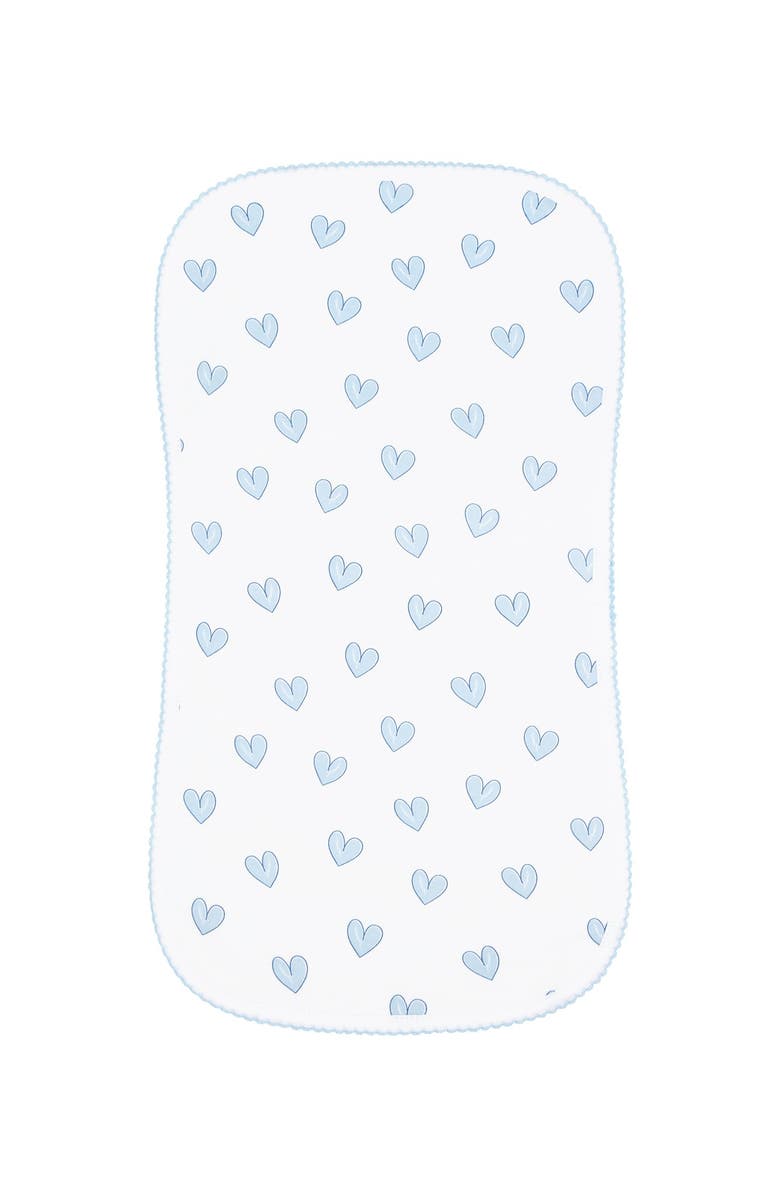 Nellapima Baby Girl Cotton Burp Cloth, Alternate, color, Blue Heart
