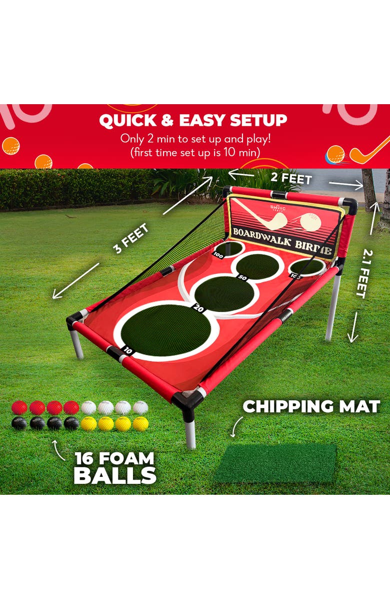 Swooc Games Boardwalk Birdie | Arcade Style Golf Game, Alternate, color, Red