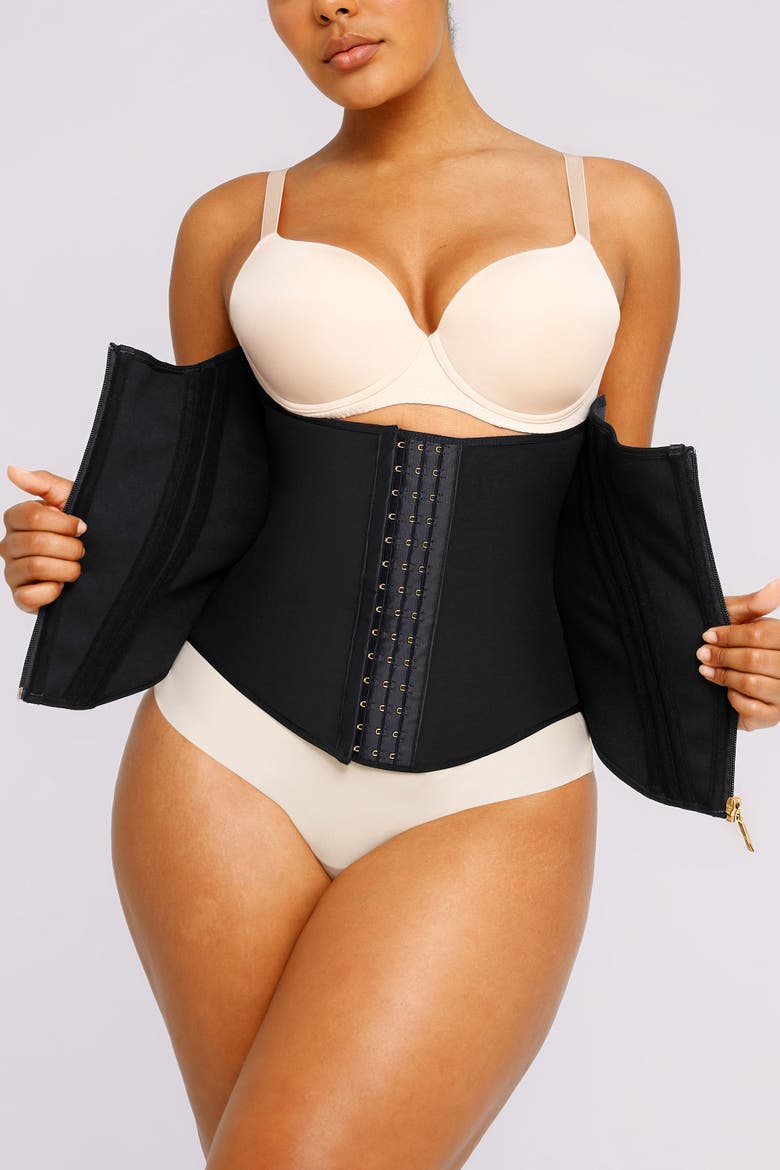 Body Shaper Latex Waist Trainer, Alternate, color, Black