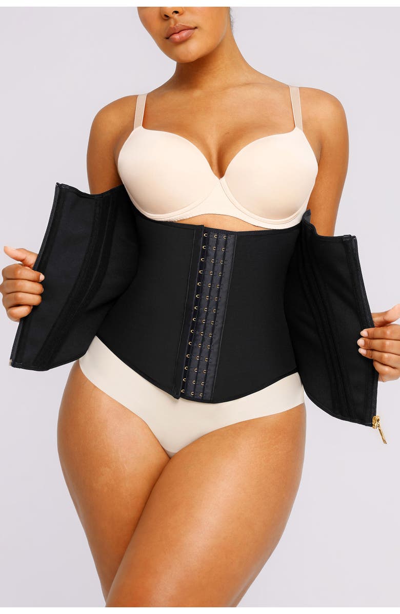 Shapellx Body Shaper Latex Waist Trainer, Alternate, color, Black