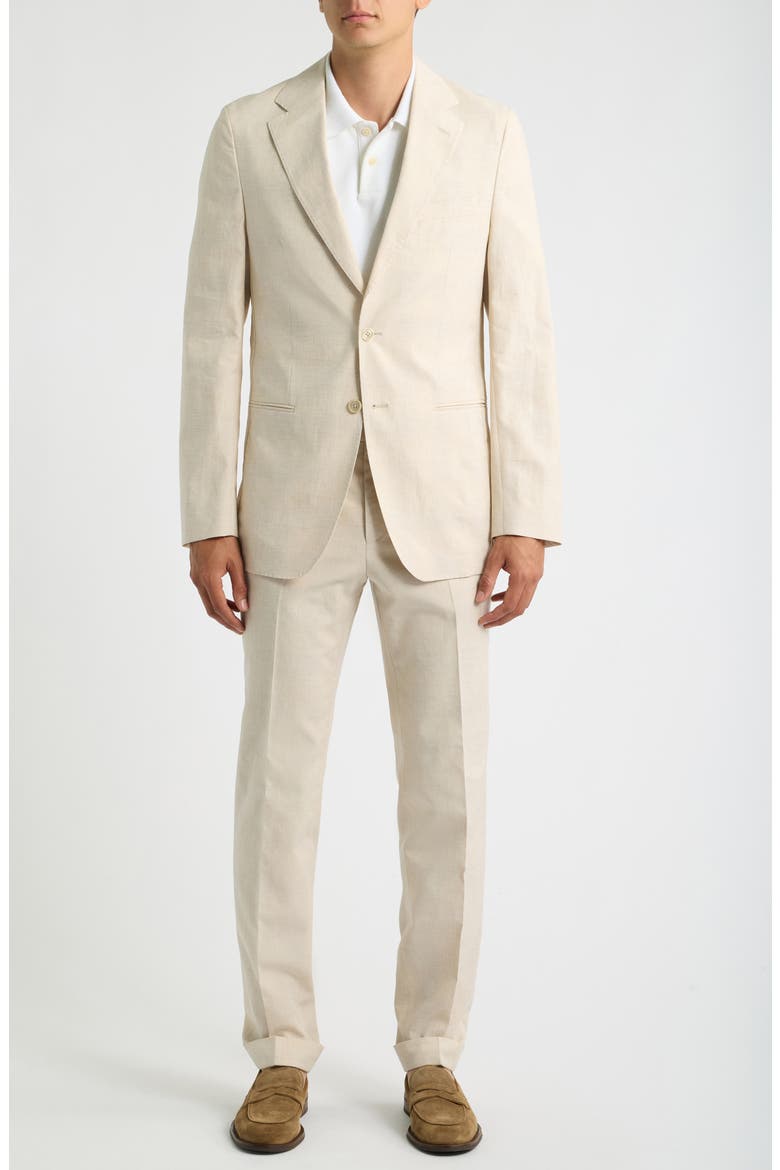 Huge Linen and Cotton Suit, Main, color, OPEN BEIGE