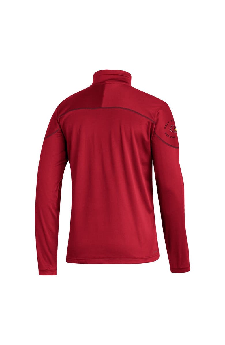adidas Men's adidas Red Louisville Cardinals AEROREADY Knit Quarter-Snap Jacket, Alternate, color, Red
