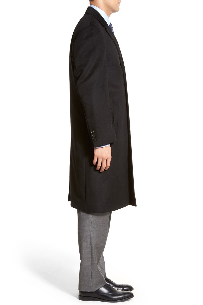 Sheffield Classic Fit Wool & Cashmere Overcoat, Alternate, color, BLACK