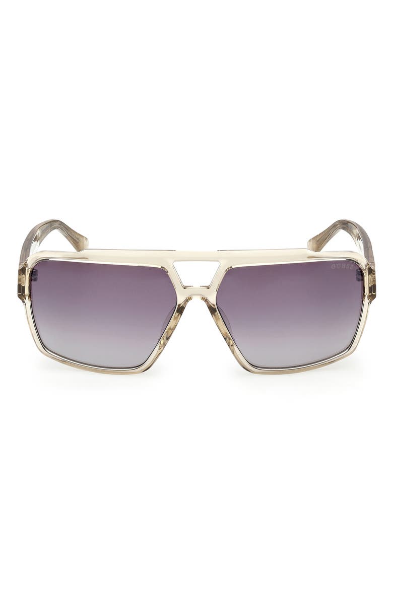GUESS Navigator Sunglasses, Main, color, Shiny Beige / Gradient