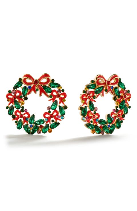 Fresh Cut Wreath Post Earrings