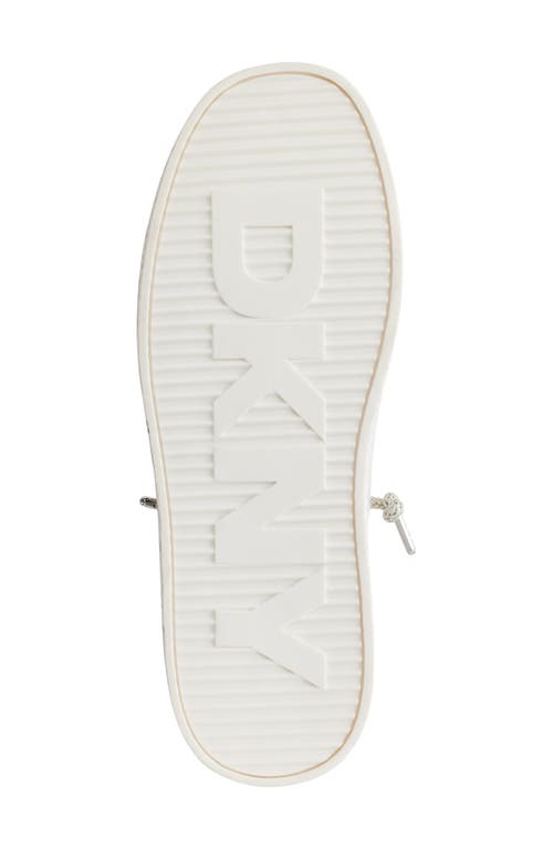 Dkny Ginali Logo Graffiti Platform Sneaker In Grey/white