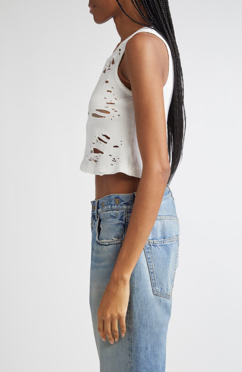 R13 Women's Distressed Cotton Tank, Alternate, color, Ecru