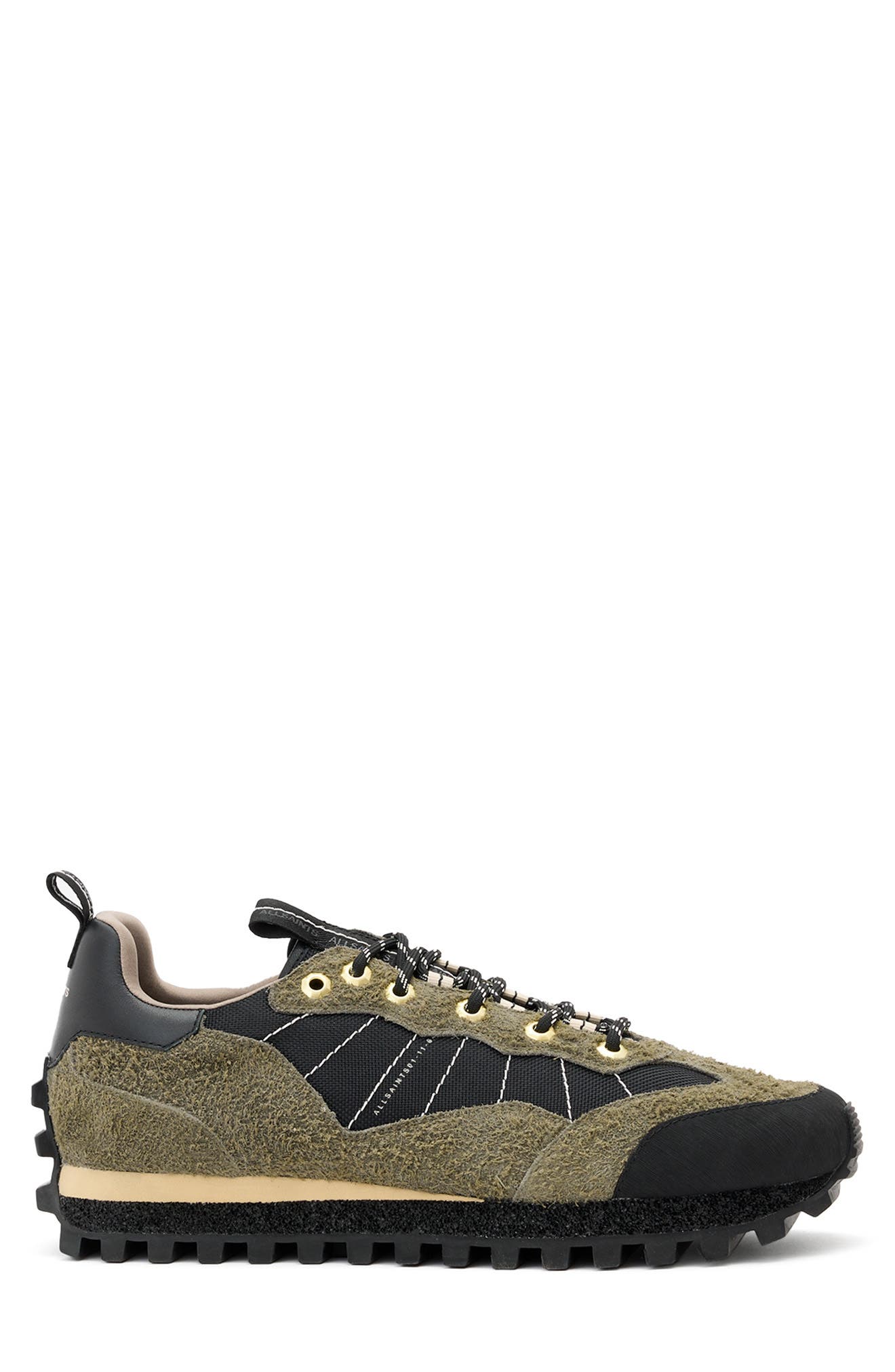 AllSaints Nevis Cleated Sneaker, Alternate, color, Khaki Green/ Black