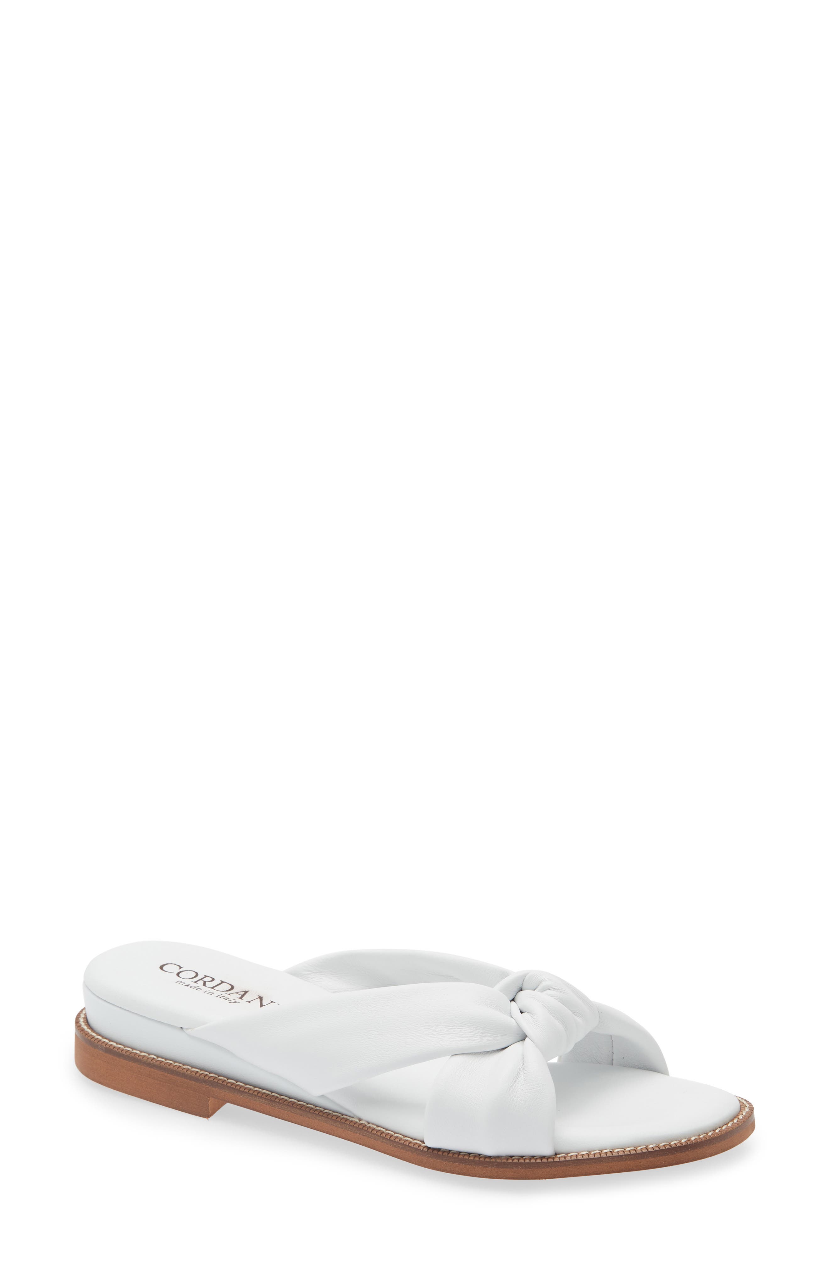 Cordani Hudson Slide Sandal, Main, color, White Leather