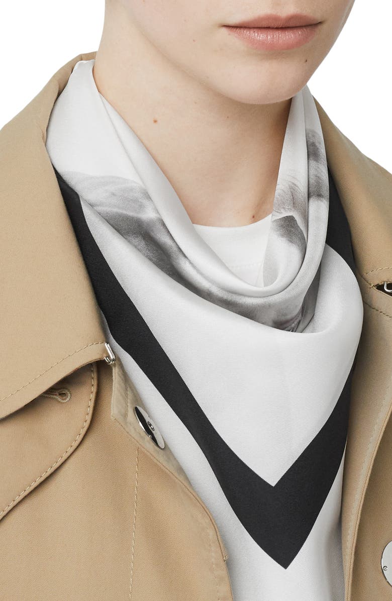 Burberry Unicorn Graphic Square Silk Scarf, Alternate, color, 