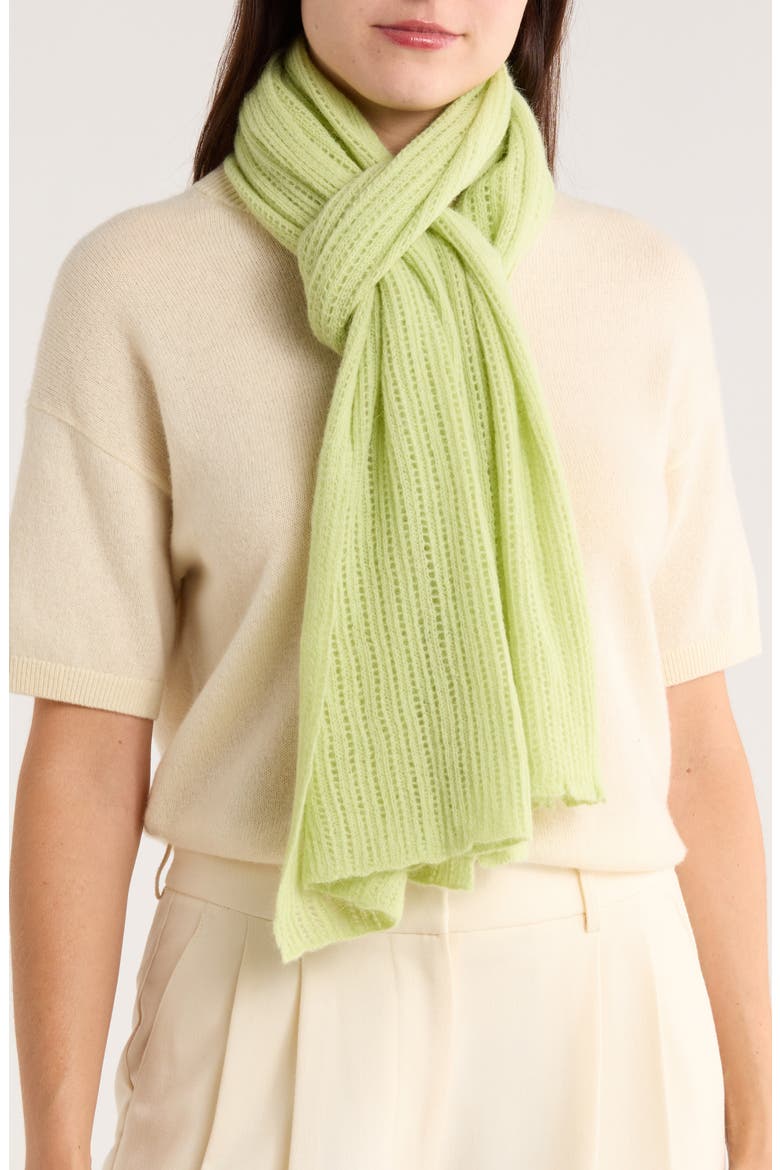 Open Knit Wrap Scarf, Main, color, BABY MINT