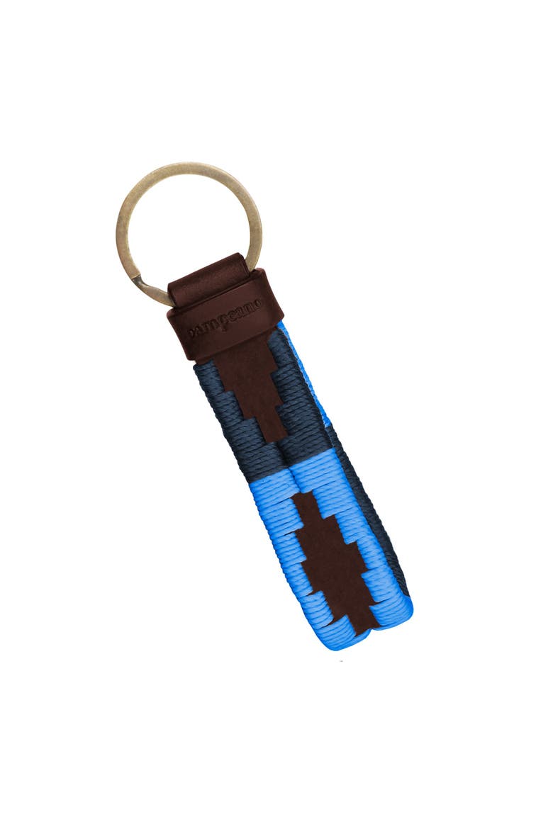 Charro Loop Keyring, Main, color, Brown/Navy/Blue