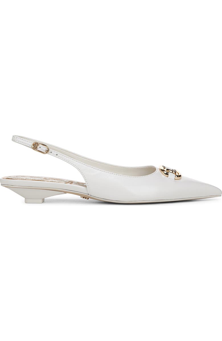 Sam Edelman Aggie Pointed Toe Slingback Flat, Alternate, color, Bright White