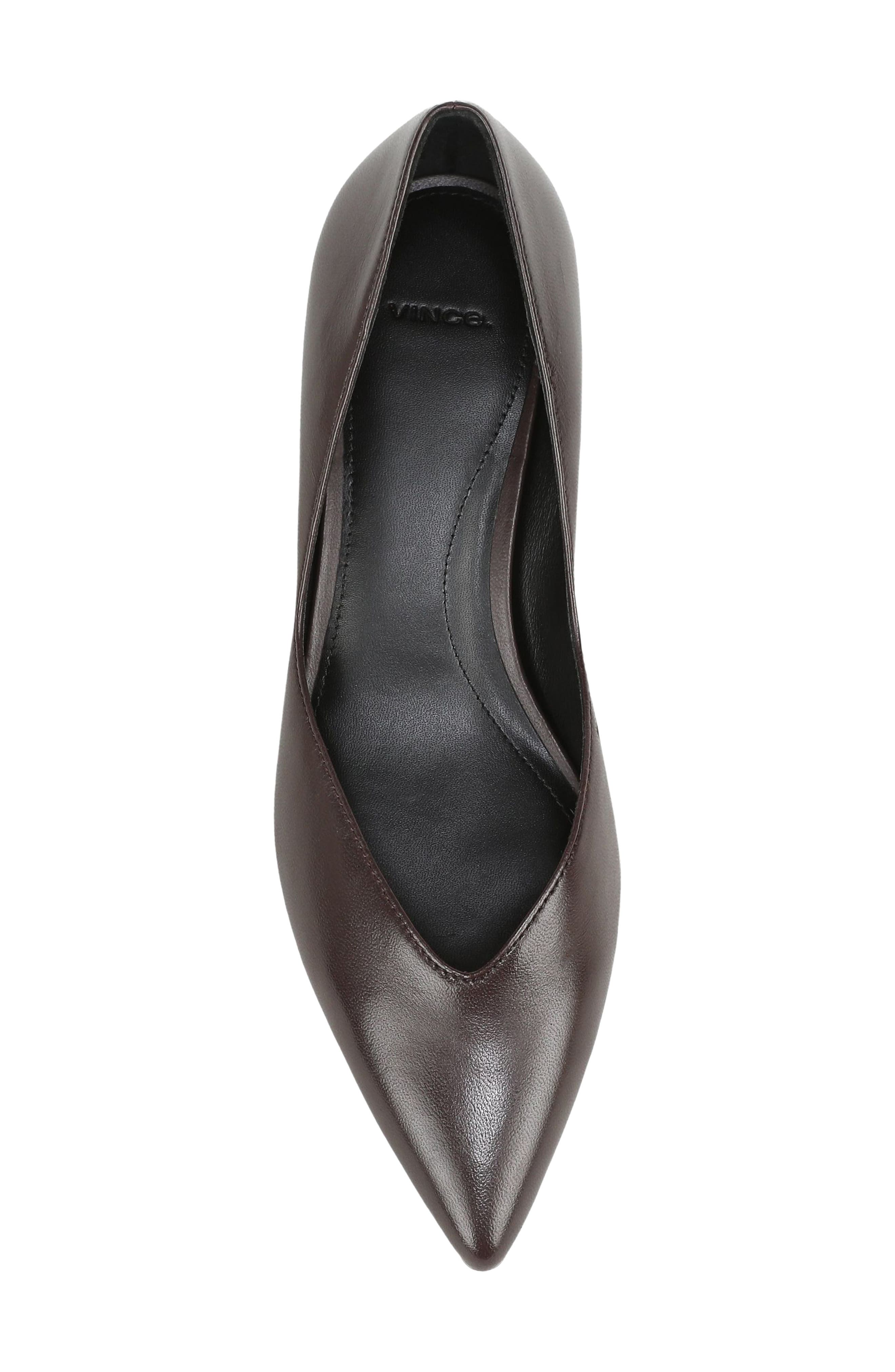 Hallie Pointed Toe Leather Pump, Alternate, color, DARK GANACHE